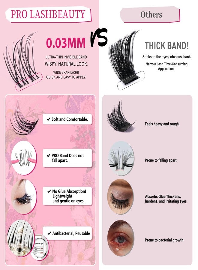 برو لاش بيوتي مجموعة برولاش بيوتي لتجميع الرموش الطبيعية، مجموعة فينوس لتجميع الرموش الرقيقة للغاية وغير المرئية، تم استخدامها 10 مرات مع مزيل ملقط لاصق الرموش الشفاف (مجموعة فينوس، 8-16 مزيج) - Image 4